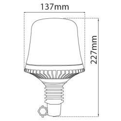 Girofar LED cu prindere cap de bara (Din Pole) si amortizor de vibratii - 12-24V